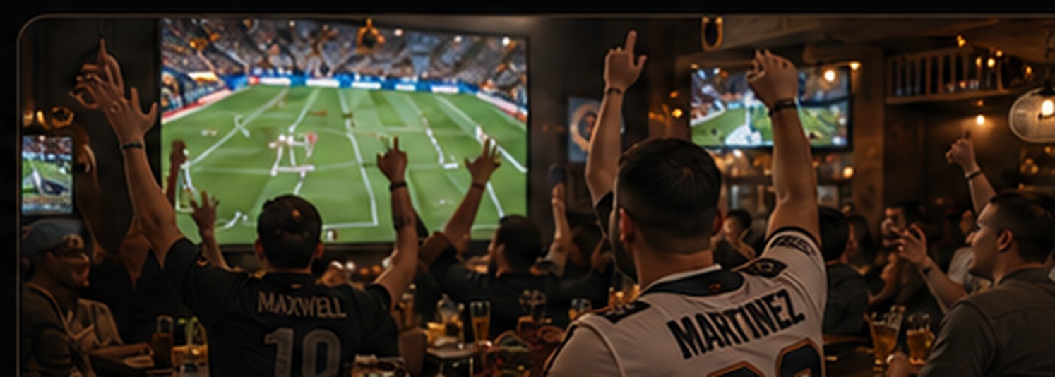 Fans celebrating during a sports watch party